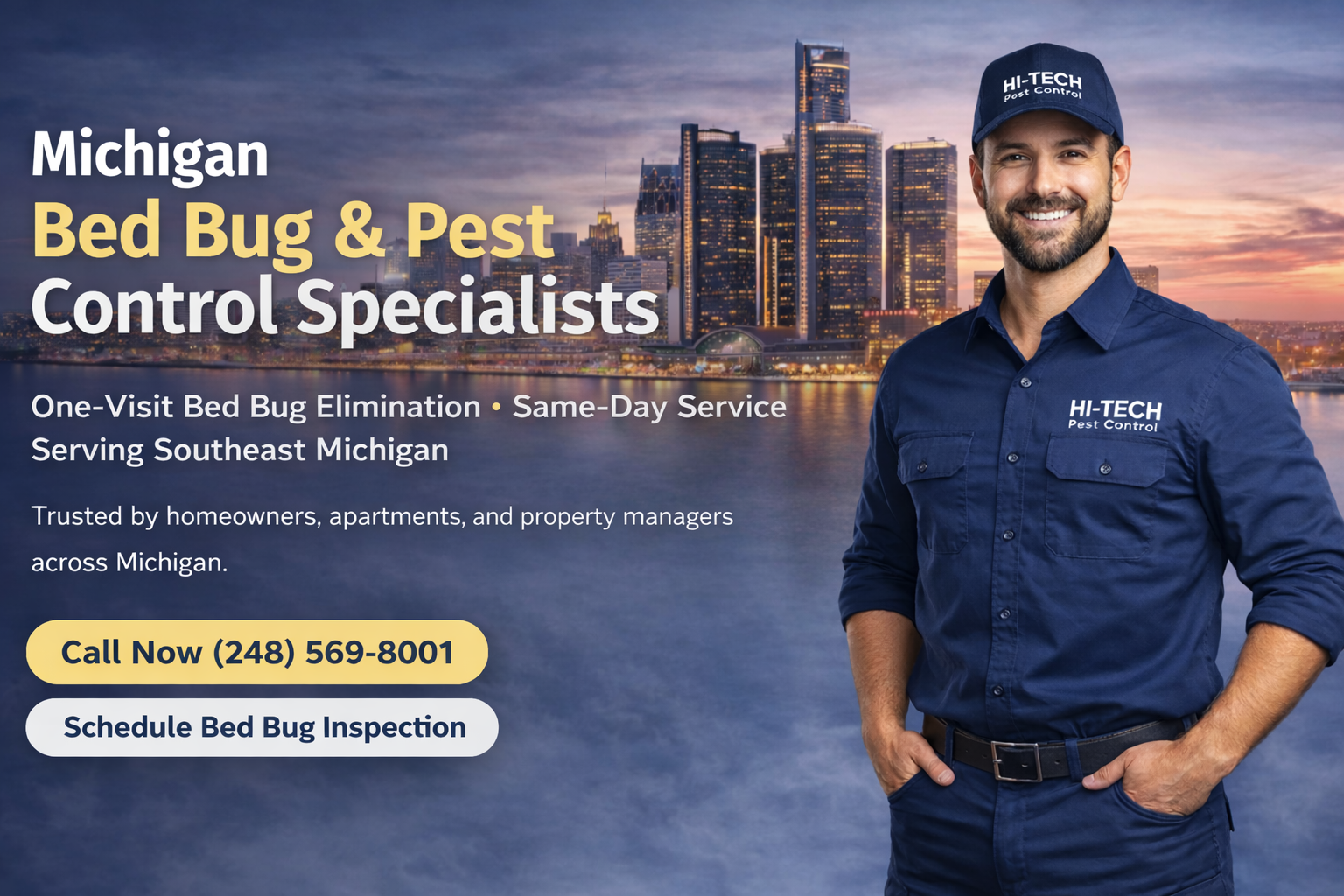Hi-Tech Pest Control technician providing professional pest control service in Michigan