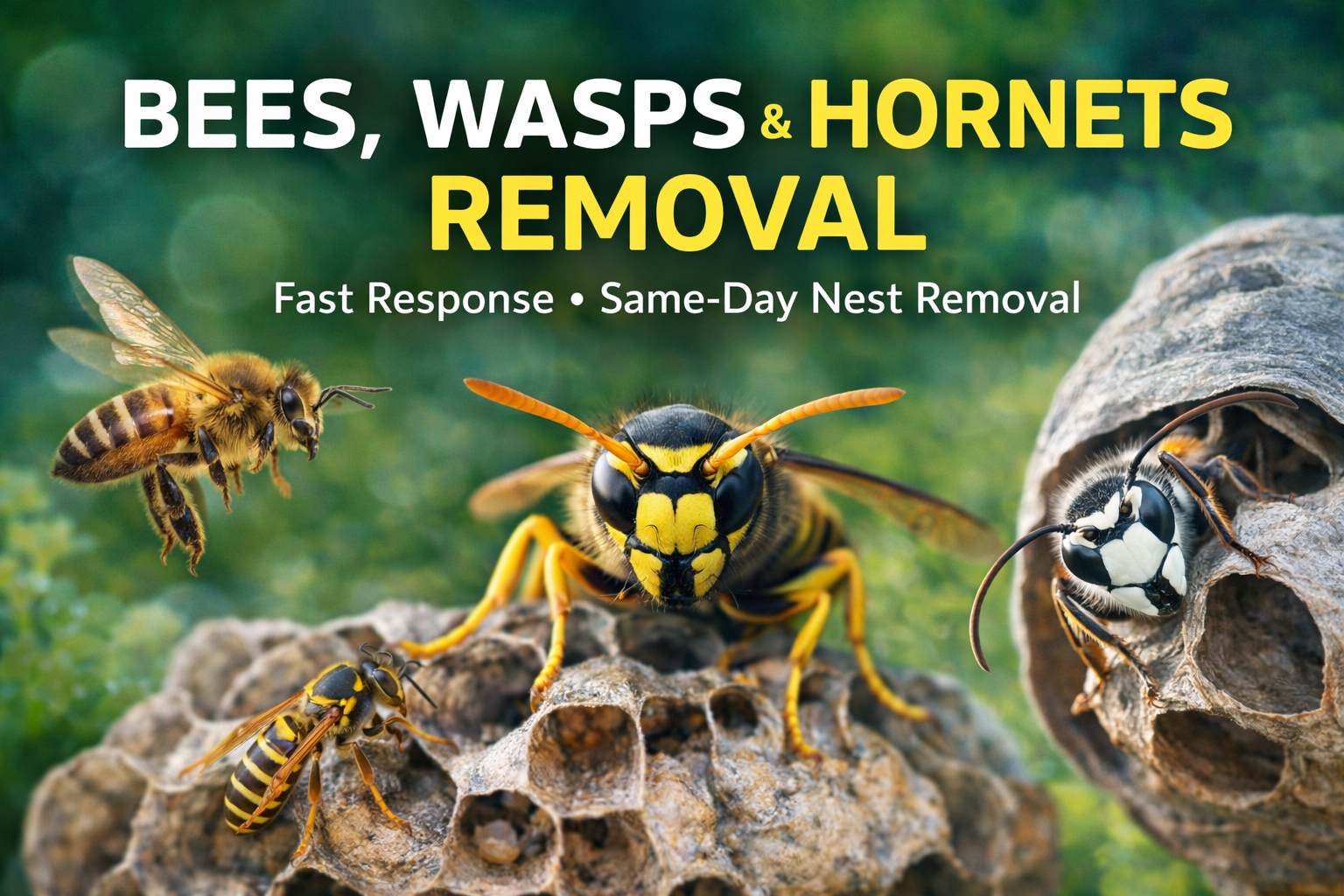 Wasp Yellow Jackets and Bald Faced Hornets